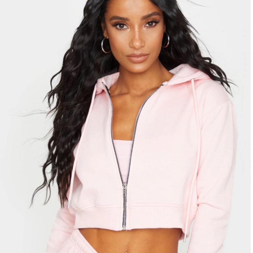 Pink Small Pretty Little Thing Cropped Hoodie